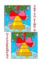 Find differences visual puzzle or picture riddle of bell christmas tree ornament with red bow.